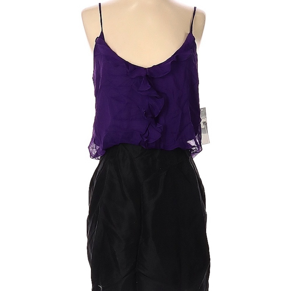 NEW Myne Ashley Ann Purple and Black Silk Cocktail Dress
